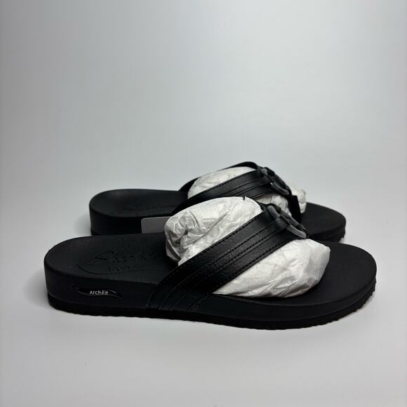 Skechers Arch Fit Meditation Sail Home Thong Flip Flop Sandals in Black - Picture 5 of 10